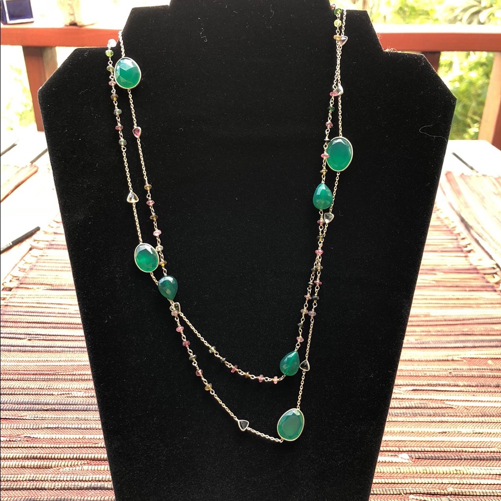 Tumbled Emerald Necklace - Picture 1 of 3